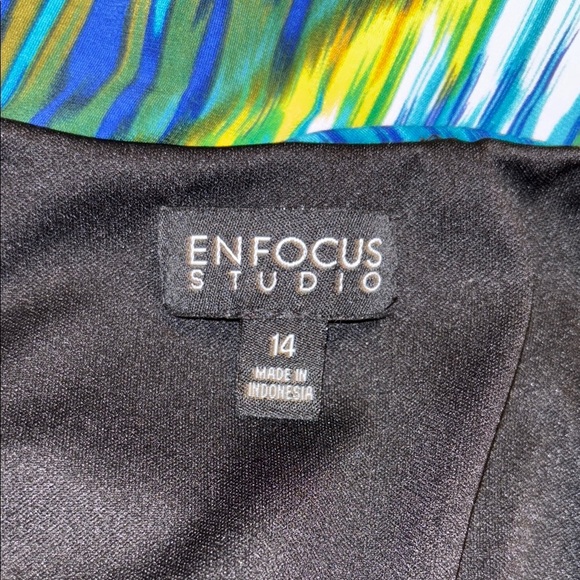 Enfocus Studio Size 14 Blue/Black Patterned Maxi Dress - Picture 5 of 5